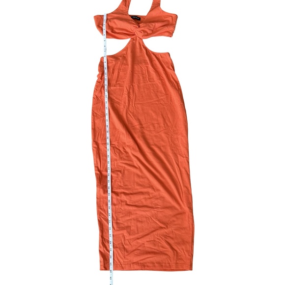 Halter Bodycon Maxi Dress Orange Womens L - Picture 4 of 4